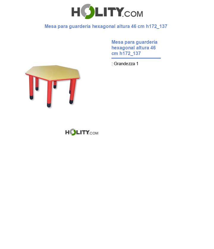 Mesa para guardería hexagonal altura 46 cm h172_137