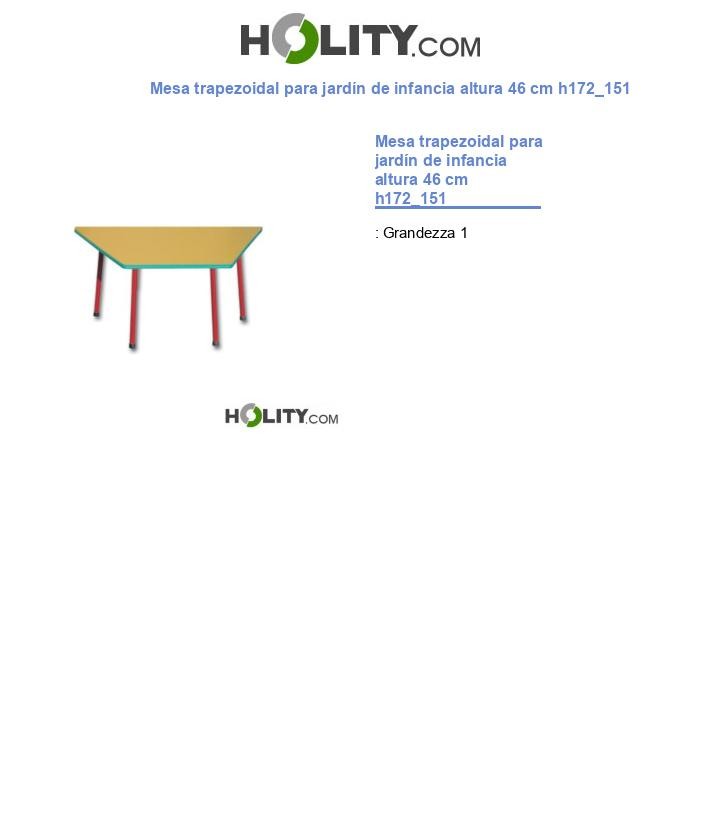 Mesa trapezoidal para jardín de infancia altura 46 cm h172_151