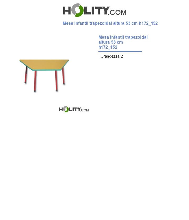 Mesa infantil trapezoidal altura 53 cm h172_152