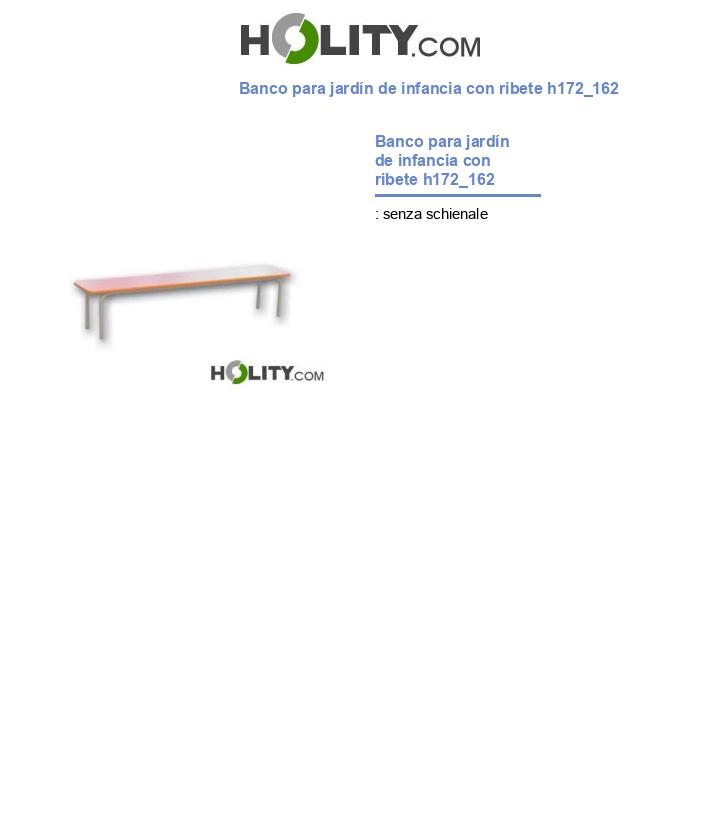 Banco para jardín de infancia con ribete h172_162