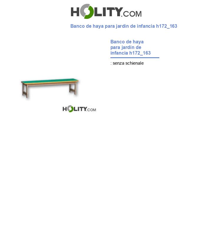 Banco de haya para jardín de infancia h172_163