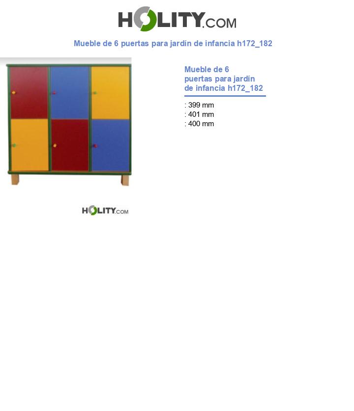 Mueble de 6 puertas para jardín de infancia h172_182