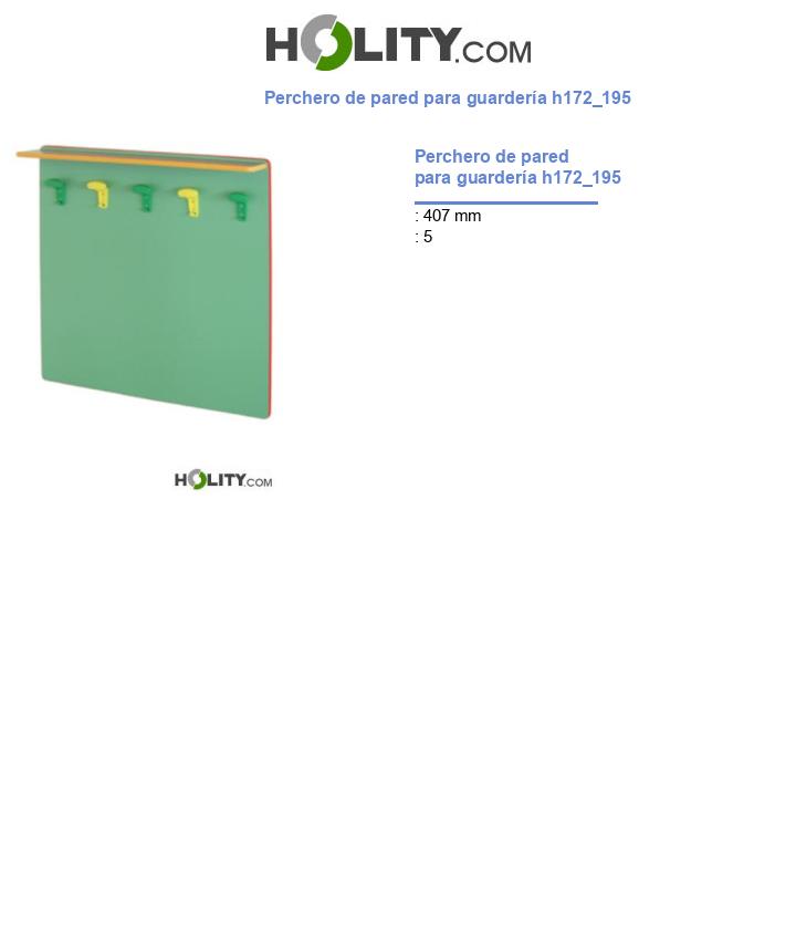 Perchero de pared para guardería h172_195