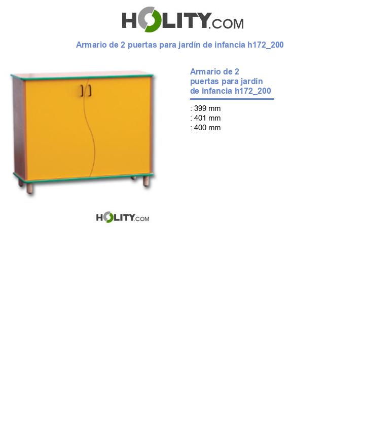 Armario de 2 puertas para jardín de infancia h172_200