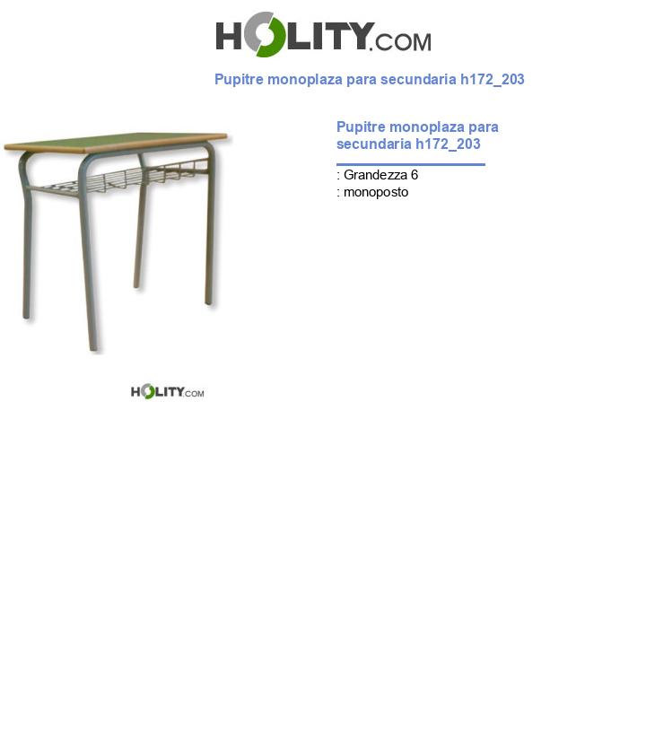 Pupitre monoplaza para secundaria h172_203