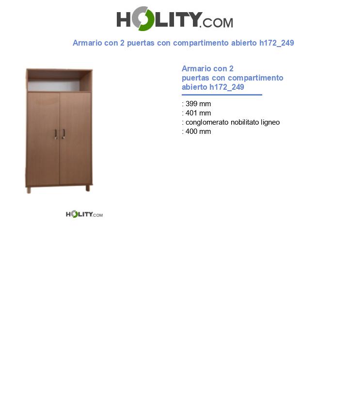Armario con 2 puertas con compartimento abierto h172_249