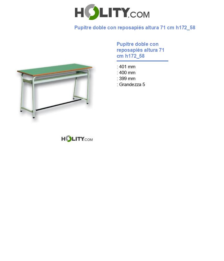 Pupitre doble con reposapiés altura 71 cm h172_58
