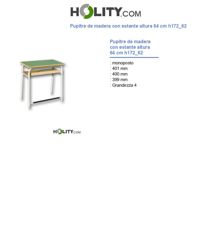 Pupitre de madera con estante altura 64 cm h172_62