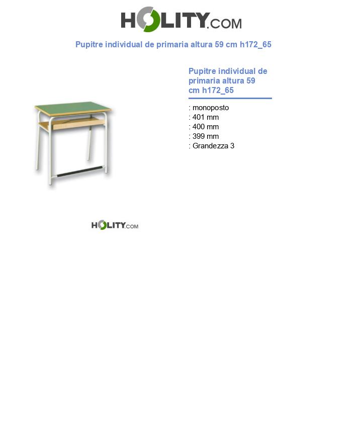 Pupitre individual de primaria altura 59 cm h172_65