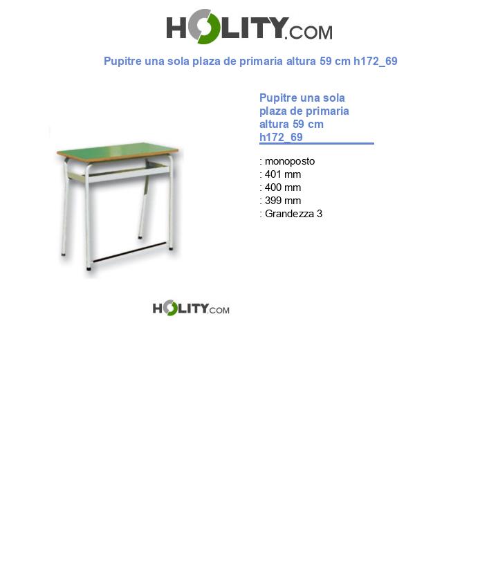 Pupitre una sola plaza de primaria altura 59 cm h172_69
