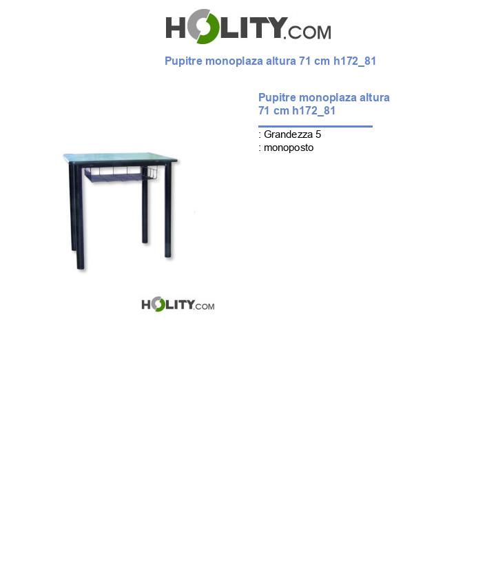 Pupitre monoplaza altura 71 cm h172_81