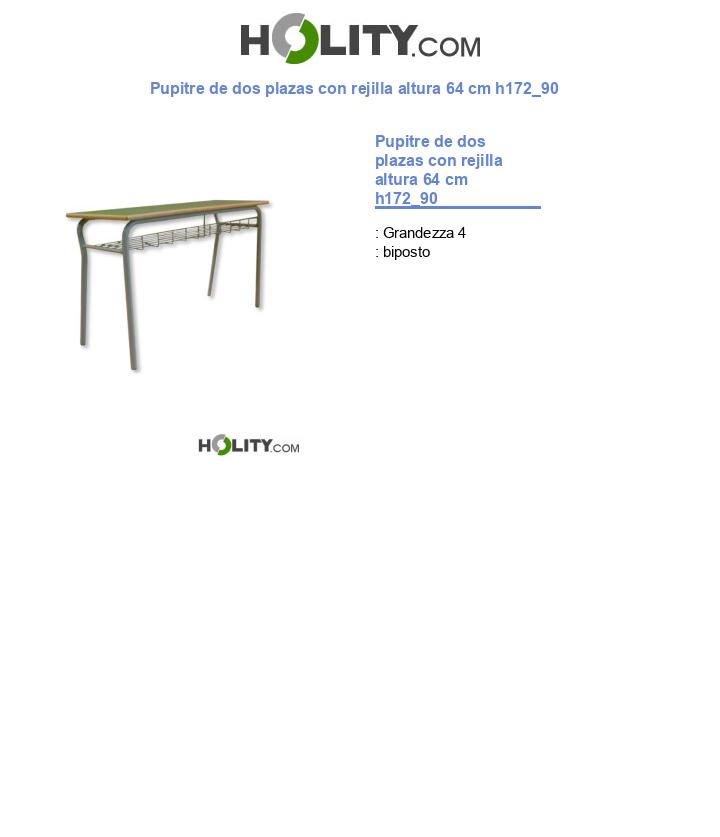 Pupitre de dos plazas con rejilla altura 64 cm h172_90