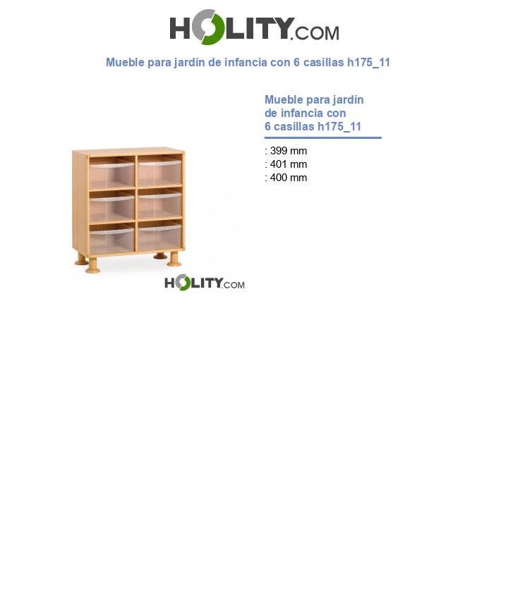Mueble para jardín de infancia con 6 casillas h175_11