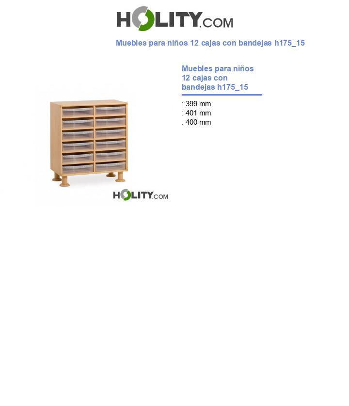 Muebles para niños 12 cajas con bandejas h175_15
