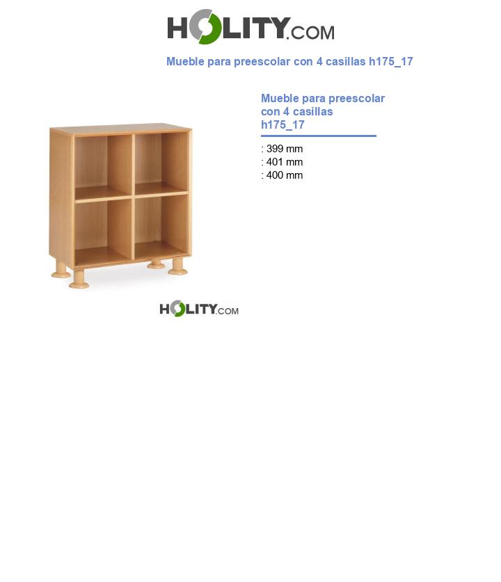 Mueble para preescolar con 4 casillas h175_17