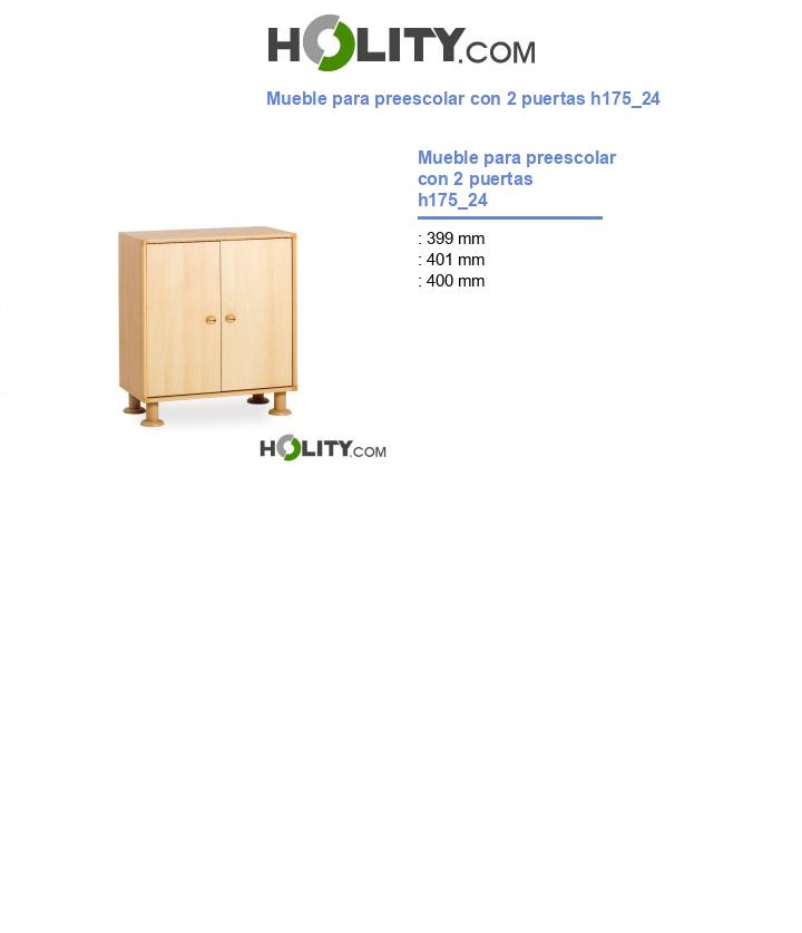 Mueble para preescolar con 2 puertas h175_24