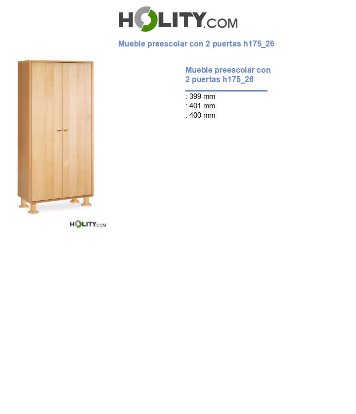 Mueble preescolar con 2 puertas h175_26