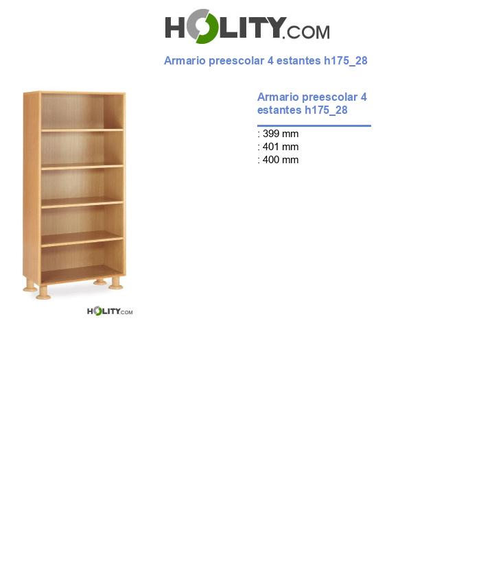 Armario preescolar 4 estantes h175_28