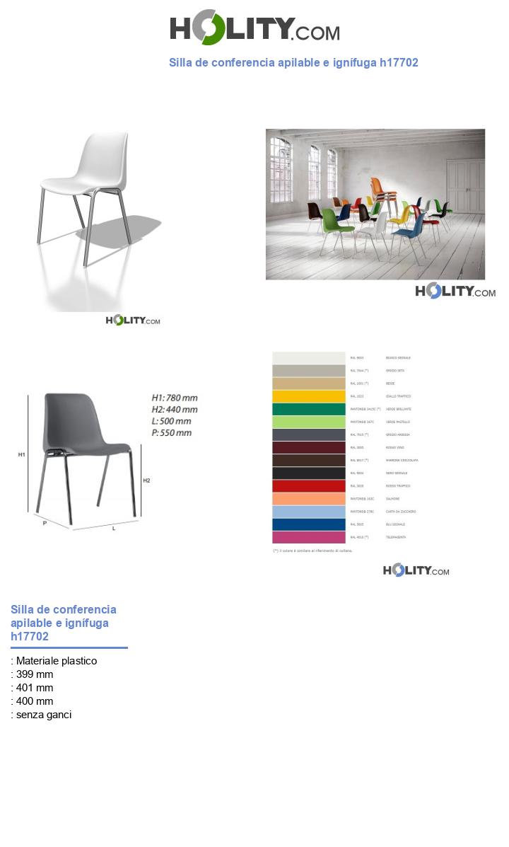 Silla de conferencia apilable e ignífuga h17702