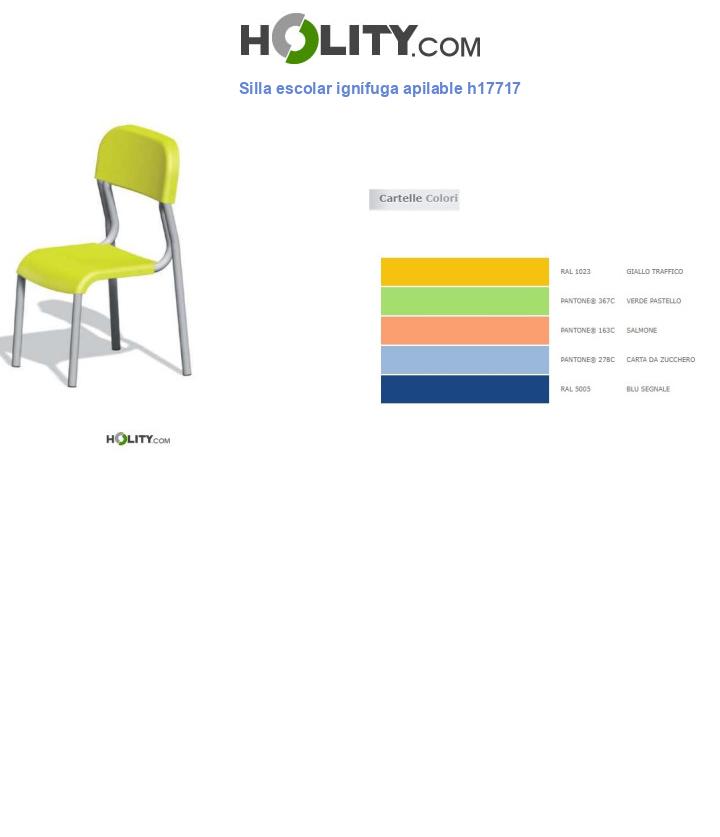 Silla escolar ignífuga apilable h17717