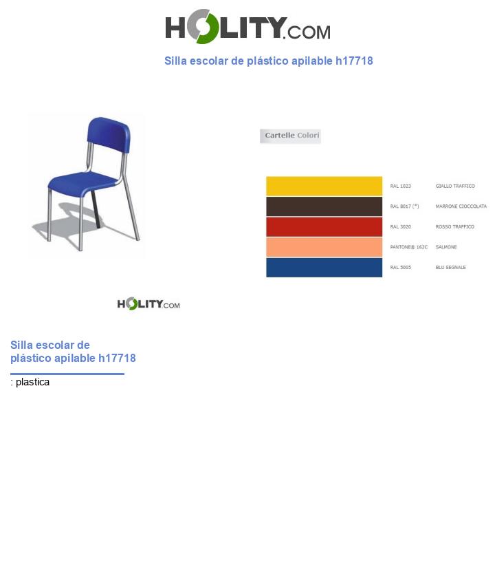 Silla escolar de plástico apilable h17718
