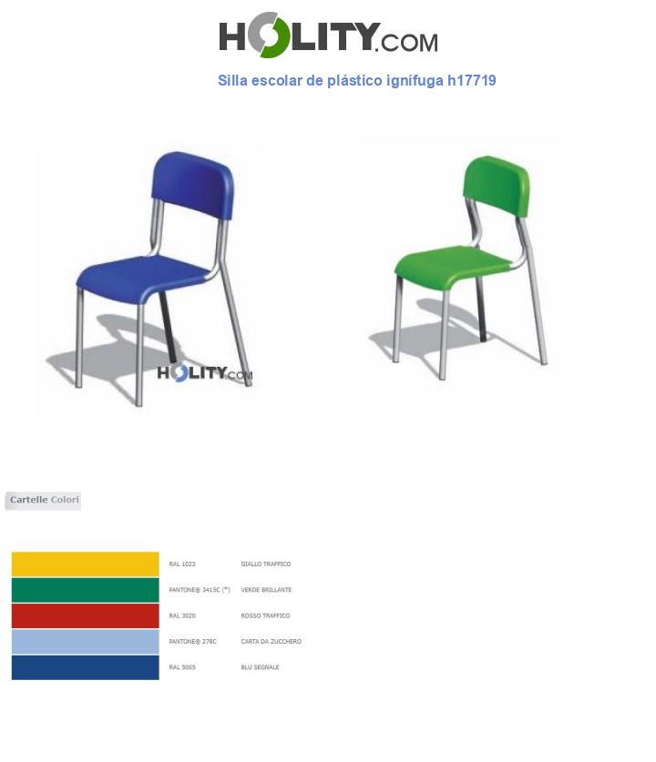 Silla escolar de plástico ignífuga h17719