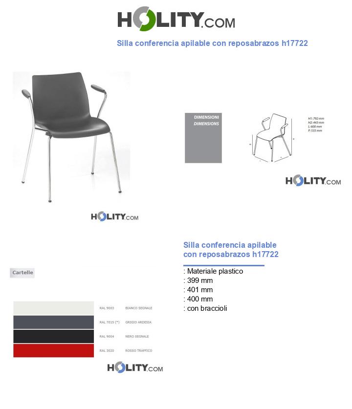 Silla conferencia apilable con reposabrazos h17722