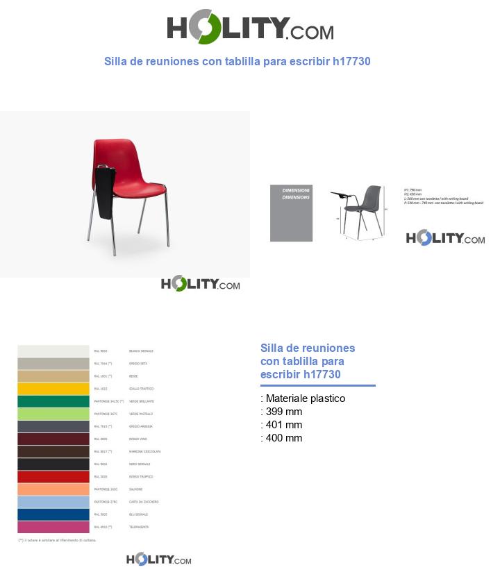 Silla de reuniones con tablilla para escribir h17730