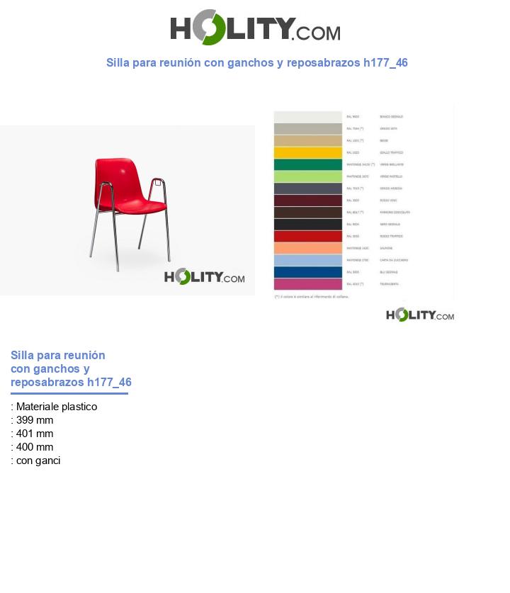 Silla para reunión con ganchos y reposabrazos h177_46