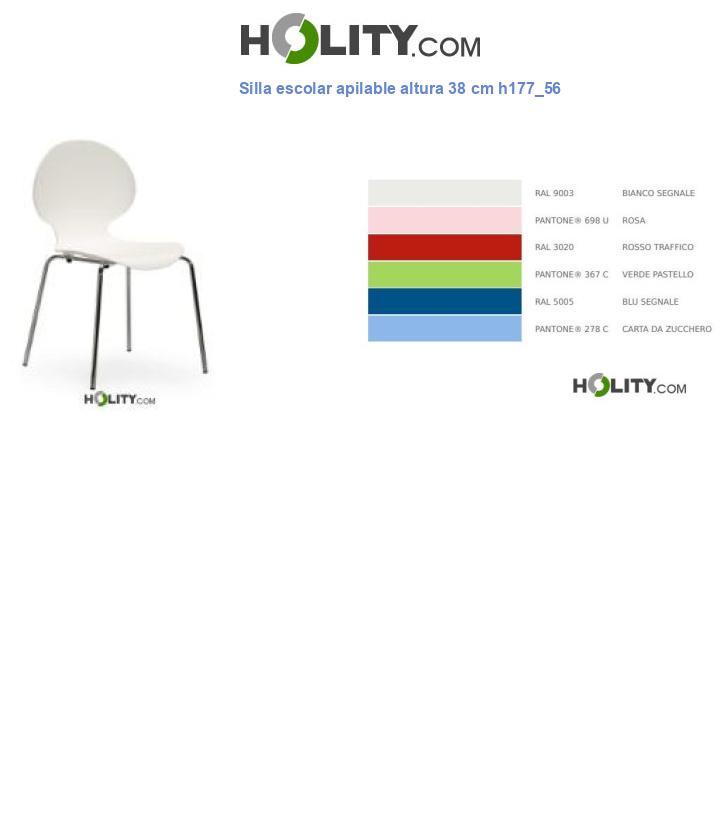 Silla escolar apilable altura 38 cm h177_56