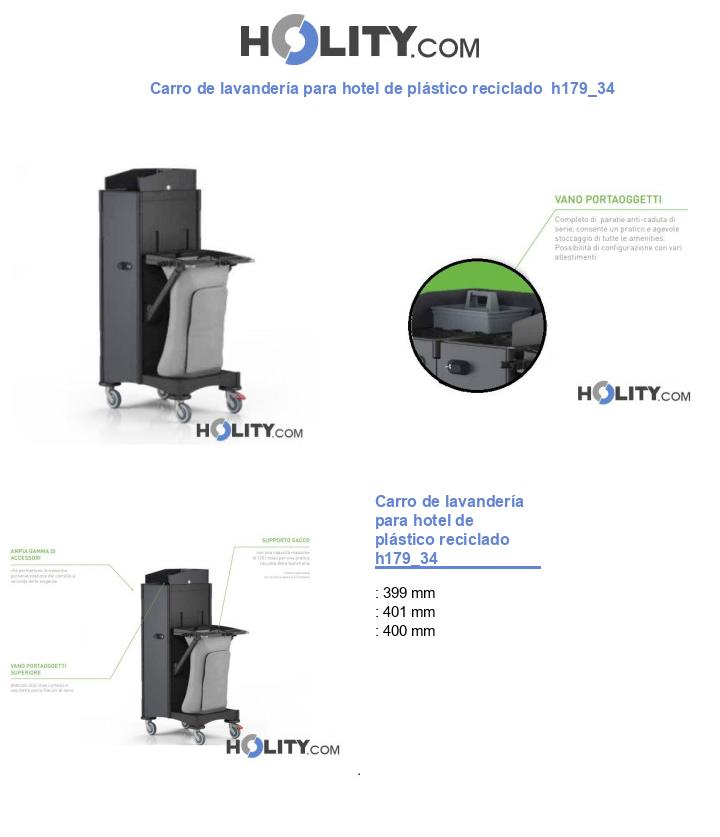 Carro de lavandería para hotel de plástico reciclado  h179_34