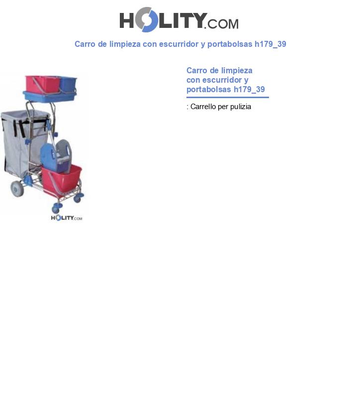 Carro de limpieza con escurridor y portabolsas h179_39