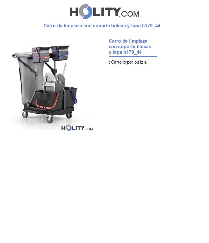 Carro de limpieza con soporte bolsas y tapa h179_44