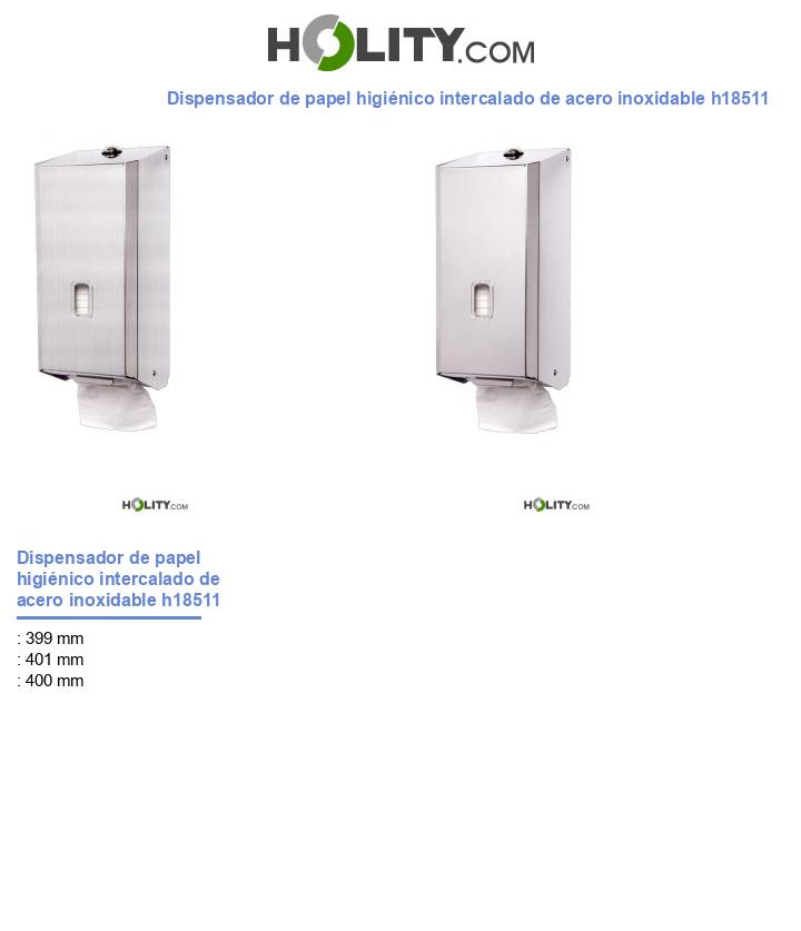 Dispensador de papel higiénico intercalado de acero inoxidable h18511