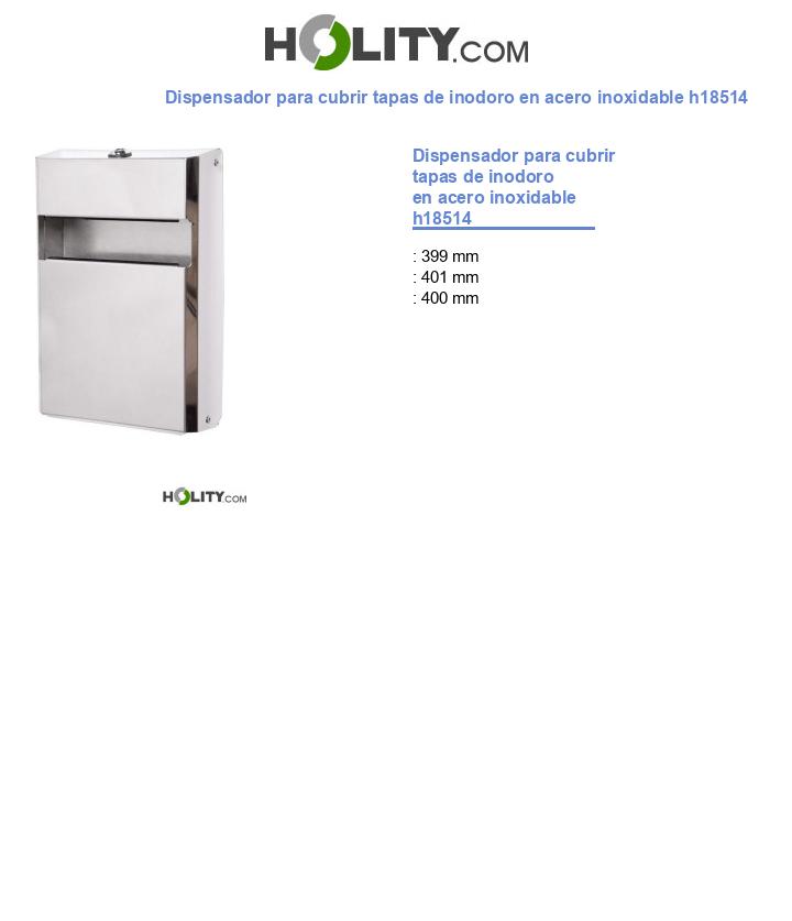 Dispensador para cubrir tapas de inodoro en acero inoxidable h18514