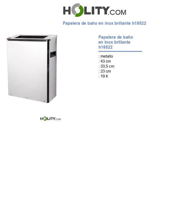 Papelera de baño en inox brillante h18522