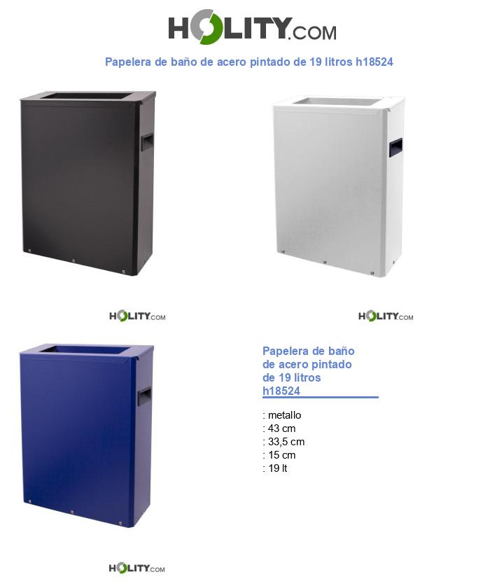 Papelera de baño de acero pintado de 19 litros h18524