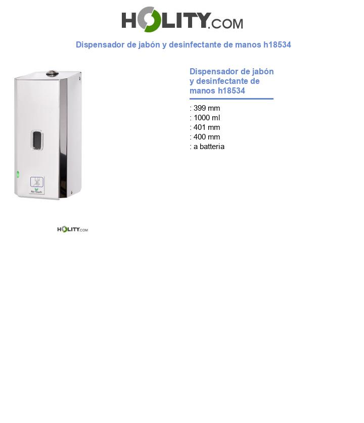 Dispensador de jabón y desinfectante de manos h18534