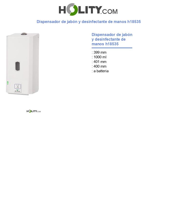 Dispensador de jabón y desinfectante de manos h18535