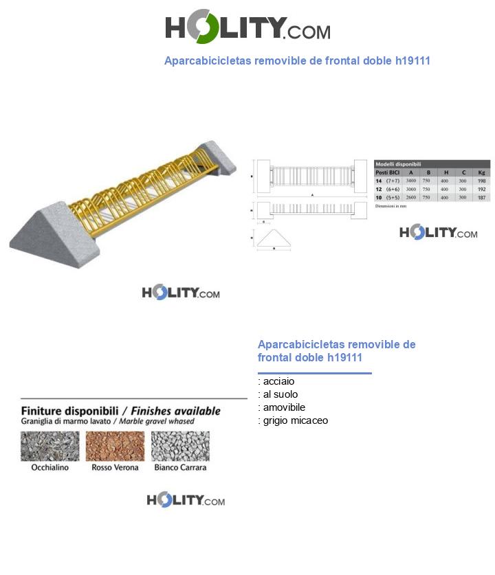 Aparcabicicletas removible de frontal doble h19111