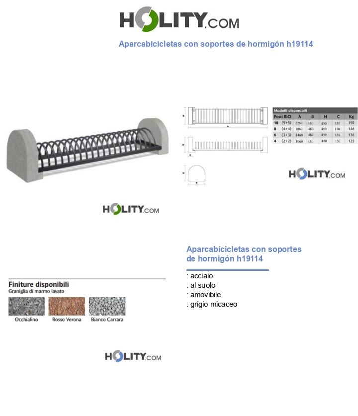 Aparcabicicletas con soportes de hormigón h19114