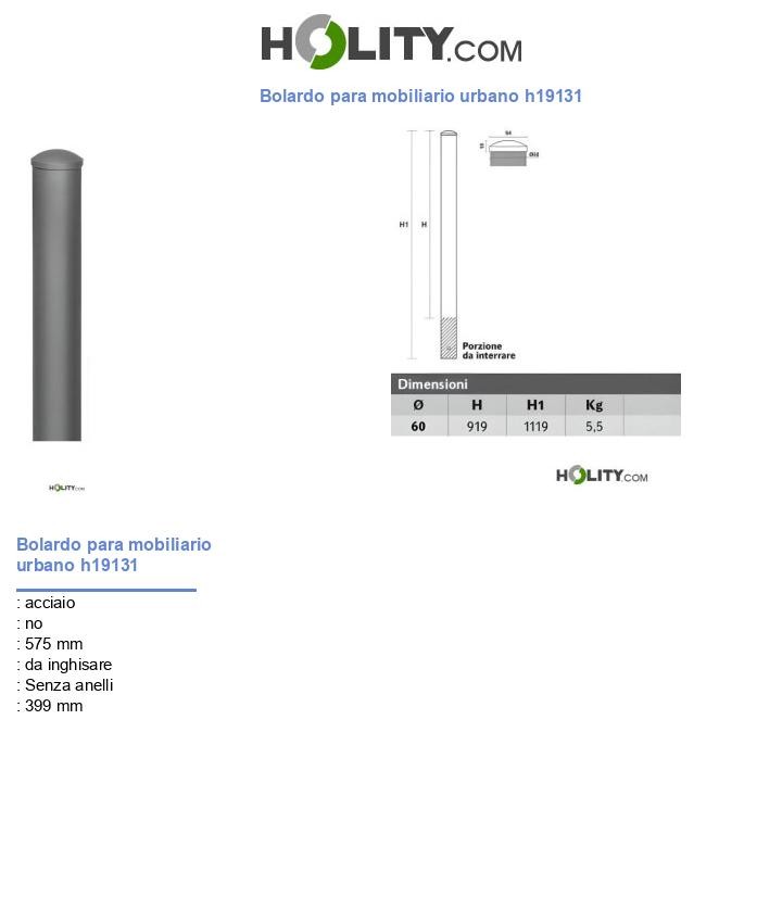 Bolardo para mobiliario urbano h19131