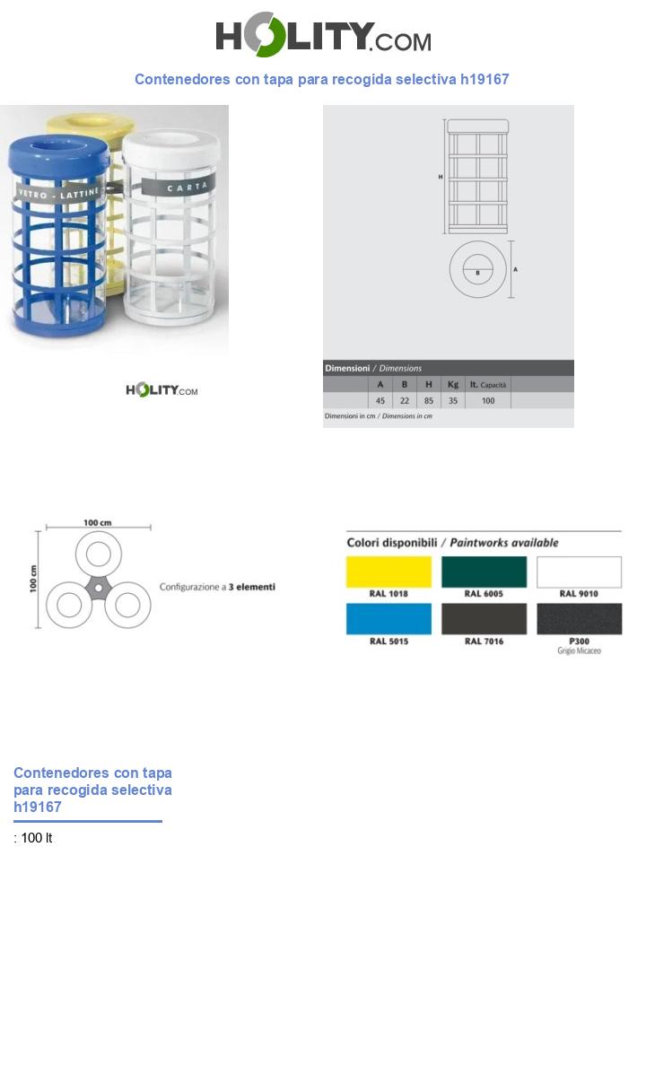 Contenedores con tapa para recogida selectiva h19167