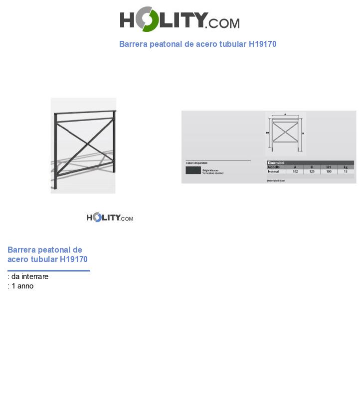 Barrera peatonal de acero tubular H19170