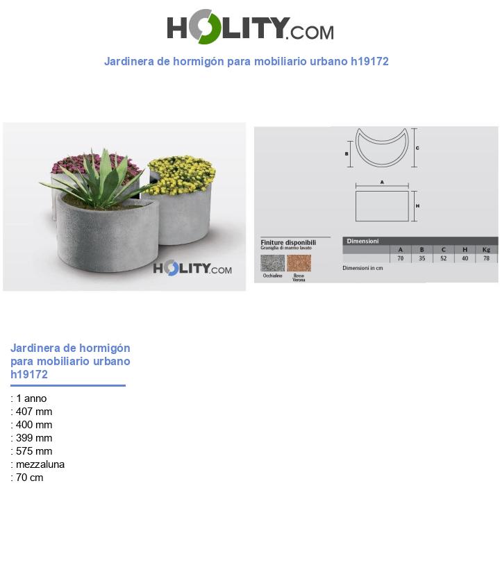 Jardinera de hormigón para mobiliario urbano h19172