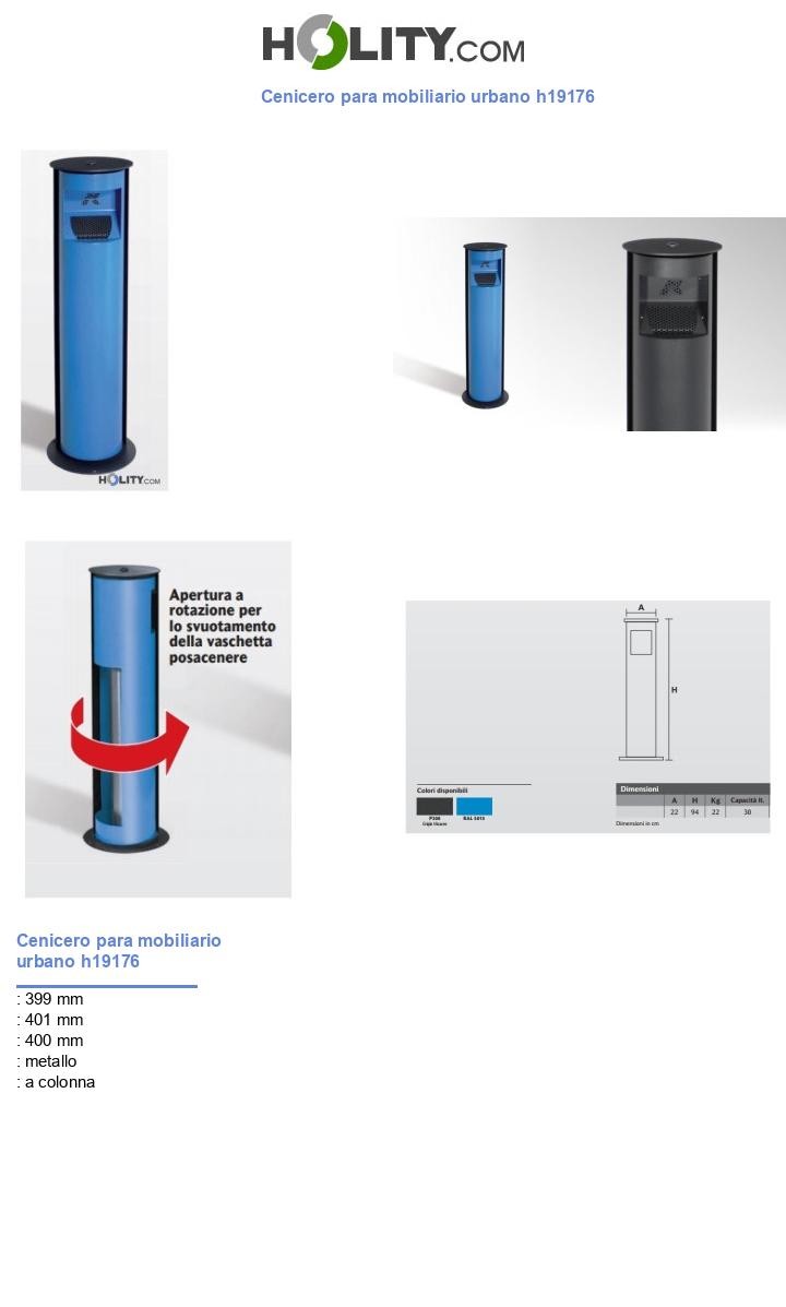 Cenicero para mobiliario urbano h19176