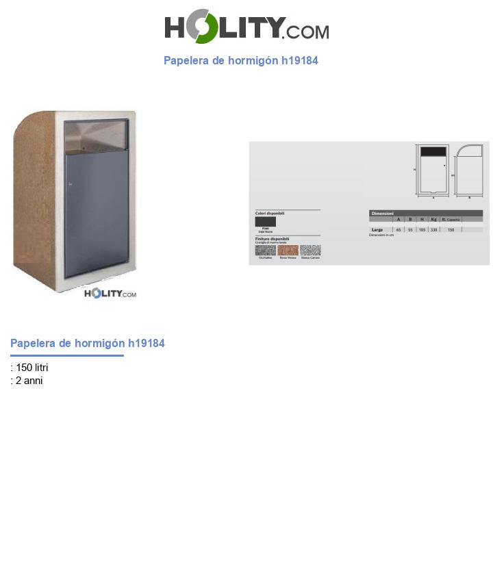 Papelera de hormigón h19184