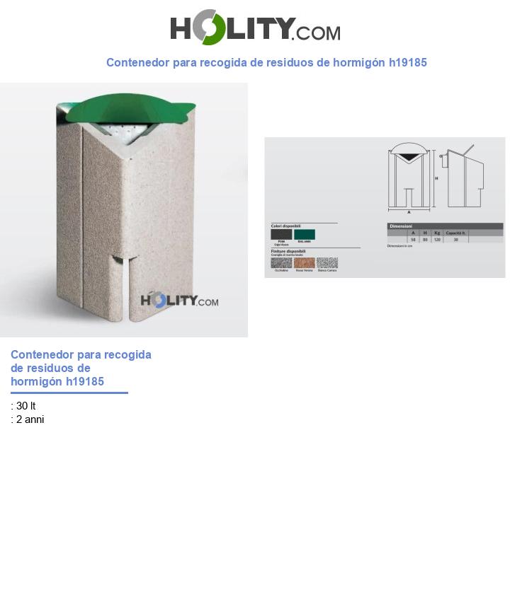 Contenedor para recogida de residuos de hormigón h19185