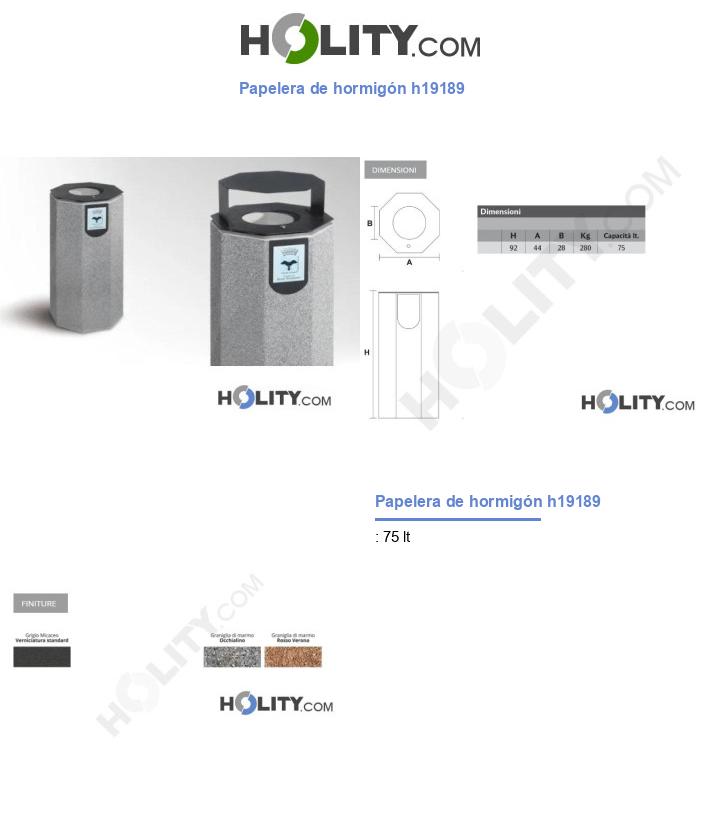 Papelera de hormigón h19189
