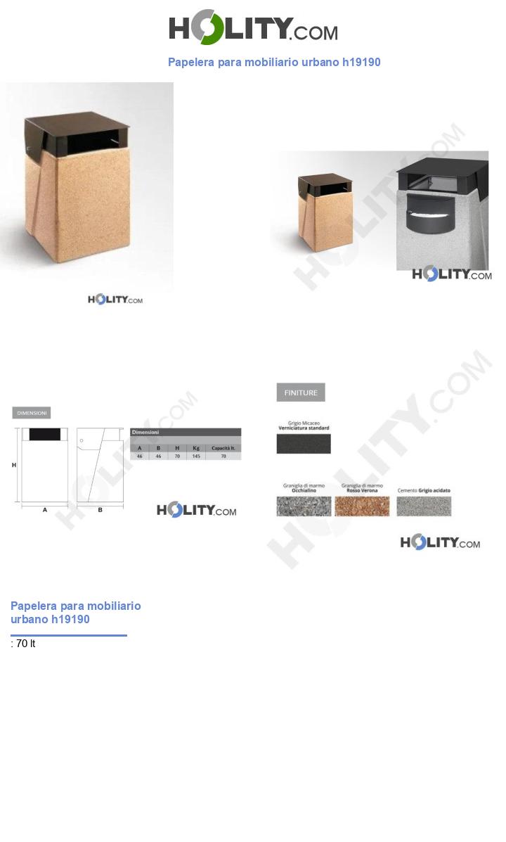 Papelera para mobiliario urbano h19190